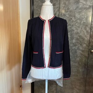 Elegant Navy Blazer Vila Milano with Red and White Trim